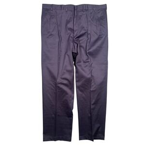 Lands End Mens 44 Long Navy Blue Pleated Dress Pants Chinos Straight Leg Classic